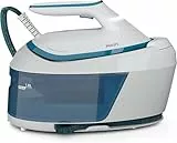 Philips Domestic Appliances PerfectCare 6000 Series Centrale Vapeur,2400 W, Effet Pressing Jusqu'à 500 g, Pression 6,5 bars, Technologie OptimalTEMP, Réservoir 1,8 l, Blanc/Bleu (PSG6022/20)
