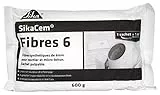 SIKA - Fibre Synthétique pour Enduits et Mortiers - SikaCem Fibres 6 Blanc - Augmente l'imperméabilité et la résistance aux chocs - Limite la fissuration et le faïençage - 600 g