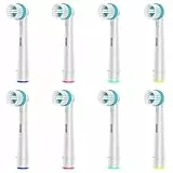 8 Têtes de Brossette de Rechange Ortho Care, Compatibles avec les Brosse a Dent Electrique Braun Oral B, Pour un Nettoyage Précis Autour des Dents et des Appareils Orthodontiques.