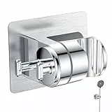 YEAUPE PRO support douche sans percage, fixation par colle, réglable à 45°, support pommeau de douche universel avec crochet, support douchette, support de douchette toilette WC