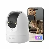 EZVIZ 4K Caméra Surveillance WiFi Intérieure 360 °, Camera Bébé avec WiFi 2.4/5Ghz, Détection Humain/Animaux/Bruit, Vision Nocturne Couleur avec Véritable WDR, Suivi Auto, C6N G1 4K