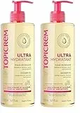 Topicrem - Ultra-Hydratant, Huile de Douche - Nettoie, Nourrit, Protège - Gel Douche Visage et Corps pour Peaux Sensibles, Sèches, Bébés, Enfants et Adultes - Fabrication Française - 1000 ml