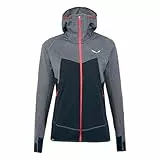 Salewa Femme PUEZ HYBRID PL W FZ HDY Veste Softshell, navy blazer melange/6080, 44/38