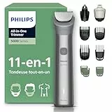 Philips Multigroom série 5000 Tondeuse tout-en-un 11 accessoires – tondeuse pour barbe, cheveux et corps, lames en métal auto-affûtées, 17 hauteurs de coupe (0,5-16 mm), modèle MG5951/15