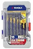 TIVOLY 11453170006- Coffret Ranger de 18 Forets métaux Technic HSS Steam Tin Contenant Ø 2-2, 5-3-3, 3-3, 5-4-4, 2-5-5, 5-6-6, 5-7-8-8, 5-9-10 mm