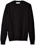 Amazon Essentials Pull à Col Rond et Manches Longues, 100% Coton (Disponible en Grandes Tailles et Grandes Longueurs) Homme, Noir, XXL