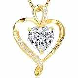 LAVUMO Collier Femme Argent 925 Gravé I Love You Collier Pendentif Cœur Infini Bijoux Romantique Idee Cadeau Femme Cadeaux Anniversaire Saint Valentin Fete Des Mere pour Maman Épouse Fille