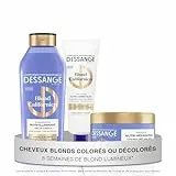 DESSANGE - Routine Cheveux Nutri-Correctrice Blond Californien - Shampoing 280ml + Masque 280ml + Soin Patine Bleu 140ml - Nourrit & Illumine Le Blond - Cheveux Blonds, Colorés Ou Décolorés