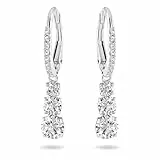 Swarovski Anneaux d'oreilles Attract Trilogy, Taille ronde, Blanches, Métal rhodié