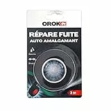 OROK - Ruban adhésif isolant, industriel - Ruban adhésif anti fuite d'eau 3m x 25mm, amalgamant noir - 100% étanche, Colmatage par auto-soudure du ruban, NC