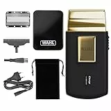 Wahl Travel Shaver Gold Edition - Rasoir électrique sans fil et rechargeable pour hommes, idéal pour les voyages, pour couper les cheveux et la barbe, compact et portable