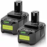 2 Packs 18V 5,0Ah Batterie de Remplacement pour Ryobi 18V One + Batterie pour Ryobi Compatible avec P108 P107 P105 P104 P102 RB18L13 RB18L15 RB18L25 RB18L40 RB18L50