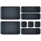 Organisation de tiroirs, boîte de rangement, 8 pièces organisateur de tiroir de cuisine, 3 tailles, réglable, organisateur de tiroir antidérapant pour bureau, salle de bain, bureau, séparation à