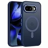 GUAGUA Coque Magnétique pour Google Pixel 9A, Compatible avec MagSafe, Protection Antichoc Qualité Militaire, Étui Housse Arrière Translucide Givrée, Anti-Empreintes Digitales (Indigo)