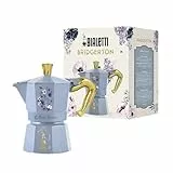Bialetti Moka Express Bridgerton 3 tasses, Poignée antibrûlure, Ne convient pas à l’induction, 3 tasses (130ml), Aluminium