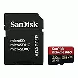 Carte Mémoire microSDHC SanDisk Extreme PRO 32 Go + Adaptateur SD jusqu'à 100 Mo/s, Classe 10, U3, V30, A1