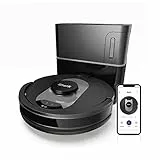 Shark AI 360 Aspirateur Robot Auto-Vidant, Jusqu'à 120 Minutes d'Autonomie, Station de Vidage, Pour Tous Les Tapis et Sols Durs, Commandes Manuelles Et Application Connectée, Noir/Argent, RV2500SEU