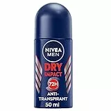 NIVEA MEN Déodorant anti-transpirant Dry Impact (lot de 1 x 50 ml), Déodorant bille pour homme sans alcool, Anti-transpirant protection 72 H