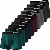 Fullluwaa - Lot de 10 Boxers Homme Coton, Confortable et Doux - Ajustés, Ceinture Élastique Ultra - Souple