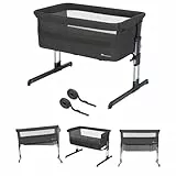 Bebeconfort Calidoo, Lit Cododo Bébé et Berceau Bébé 2-en-1, 0-6 mois (0-9 kg), Berceau Cododo Inclinable, 5 Hauteurs, Grand Matelas Rembourré, Côtés en Filet, Côté Pliable Facilement, Tinted Graphite