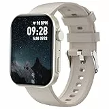 Bebinca Montre Connectée 2,01'' Bluetooth pour Smartwatch Hommes et Femmes, 123 Modes Sportifs, Cardiofréquencemètre, Étanche IP68, Montre Bracelet Connectée pour Android iOS（Or Champagne）