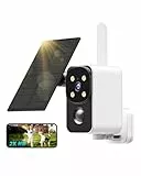 PESAIR 2K Camera Surveillance WiFi Exterieure sans Fil Solaire, Rotation à 180° Camera Surveillance WiFi avec Panneau Solaire, Vision Nocturne Couleur, PIR Détection Mouvement, Audio Bidirectionnel