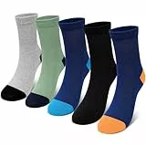 PUTUO Chaussettes Enfant Garçon Fille: Socquettes à Bord Large pour Enfants en Coton Taille 31-34 – Sans Couture & Respirantes – 8-11 Ans 5 paires Mixte