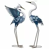 TERESA'S COLLECTIONS Lot de 2 grandes statues de jardin en métal réalistes pour extérieur, cadeaux pour femme, 66 cm