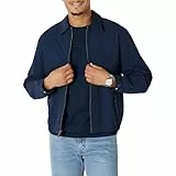 Amazon Essentials Blouson Bomber Zippé Léger et Extensible, Coupe Décontractée Homme, Bleu Marine, XS