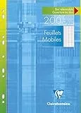 Clairefontaine 1751C Un Étui de Feuillets Mobiles Perforés - A4 21x29,7 cm - 200 Pages Grands Carreaux - Papier Blanc 90 g - Étui Réutilisable