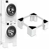 NIUXX Support de machine à laver: Base de laveuse-sécheuse, 16.1 cm Hauteur, taille réglable socle pour machines à laver et sèche-linge de 46 à 69 cm, capacité de charge 400 kg
