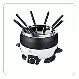LITTLE BALANCE 8260 Happy Fondue 8 - Appareil à fondue 8 personnes - Caquelon anti-adhésif grande contenance 2 litres - Puissance 800 W - Noir & Blanc