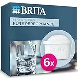 BRITA Maxtra Pro Lot de 6 cartouches de filtre tout-en-un – Recharge originale réduisant les impuretés, le chlore, les pesticides et le calcaire pour l'eau du robinet avec un meilleur goût
