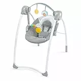 Ingenuity, Balancelle Milestone Swing avec Arc d'Activités et 6 Vitesses, pour Enfants de 0 à 9 Mois, Jusqu'à 9 kg, Gris