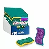 Éponges réutilisables Spontex Flex & Wash | Éponge Microfibre Double Face pour essuyer et frotter | Produits de Nettoyage pour la Cuisine, la Salle de Bain et la Maison | 8 Paquets de 2 (16 au Total)
