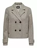 ONLY Onlfreja Life Short DB OTW Noos Veste Manteau, Mocha Meringue/détail : mélange, S Femme