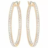 Swarovski Anneaux d'oreilles Sommerset, Blanches, Placage de ton or rosé