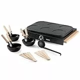 DOMO DO8716W Set gourmet - Design en bois - 2 en 1-6 P - 1000 W