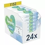 Pampers Harmonie Aqua, 1152 Lingettes pour Bébé (24x48), Sans Plastique, Certifié OEKO-TEX, Protection De La Peau Délicate Avec 99% D’Eau, Aide à restaurer le pH naturel de la peau