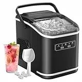Machine à Glaçons, 12kg en 24h, Acmeenjoy Machine a Glacons avec Cuillère à Glace, 9 Glaçons en 6-8 Minutes, Machine a Glaçons Autonettoyante et Portable pour Camping/Maison/Cuisine