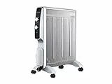 Radiateur électrique 2000 W design blanc avec roues et thermostat MR2000W Purline