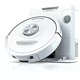 Shark PowerDetect Aspirateur Robot avec base autovideuse de 60 jours – Moquettes, sols durs et poils d’animaux – Navigation 3D LiDAR - Wi-Fi/App – Cartouche anti-odeurs, 2 brosses incluses – Blanc
