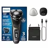 Philips Electric Shaver Series 3000 - Rasoir électrique Wet & Dry pour hommes avec technologie SkinProtect, Tondeuse rétractable, Socle de recharge, Housse de voyage, Noir, modèle S3342/13