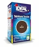 IDEAL - Teinture Tissus Liquide Mini 10 Chocolat - 40 ml + 1 Dose de Fixateur 50 g - Teinture Textile Longue Tenue - Coton, Lin, Soie, Viscose - Efficace dès 40°C - Fabrication Française