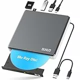 Lecteur externe Blu-ray CD DVD USB 3.0 & Type-C Graveur CD/DVD Blu-ray 2 ports USB & SD/TF Compatible PC Portable Windows 11/10 Mac MacBook