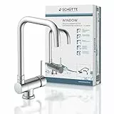 SCHÜTTE 24550 Robinet de Cuisine Window - Mitigeur Monocommandé Sous Fenêtre, Rabattable 360° Pivotant, Chromé