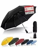 Chakipee Parapluie Pliant Compact - Parapluie Homme Automatique Resistant Vent, Parapluies Noir de Voyage Portables, Revêtement en Tissu 210T, Portée 97 cm, 8 Sections