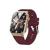 STECEi Montre Connectée Homme Femmes avec Appel Bluetooth, 1.85' Smartwatch avec 110+ Sportifs,Etanche IP68 Smart Watch, Podometre/Cardiofrequencemetre/Sommeil, Montre Sport, Rouge Vin