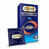 Durex Intensity – 10 Préservatifs Homme XL Sans Latex Ultra Fins et Lubrifiés – Plus de Chaleur Corporelle Partagée – Taille Large