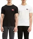 Levi's 2-Pack Crewneck Graphic Tee T-Shirt Homme Sportswear White/ Mineral Black (Multicouleur) XL